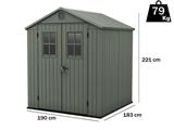 CASETTA DARWIN SHED VERDE 6X6 C/FINESTRE FRONTALI KETER