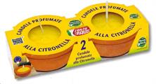 PACK 2 CANDELE IN COTTO CITRONELLA 9 CM
