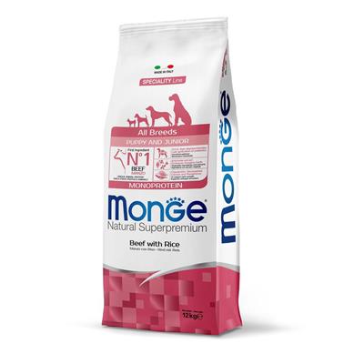 MONGE DOG 12 KG. ALL BREEDS PUPPY MANZO/RISO